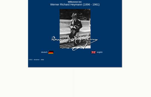 Vorschau von www.heymann-musik.de, Heymann, Werner Richard (1896-1961)