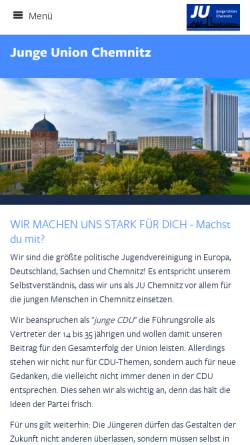 Vorschau der mobilen Webseite www.ju-chemnitz.de, Junge Union Chemnitz