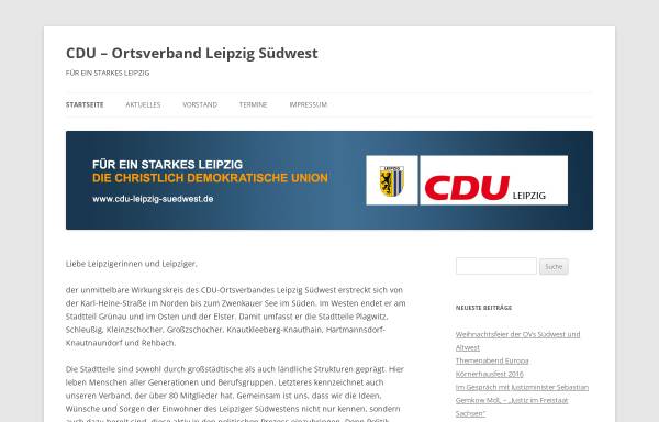 Vorschau von cdu-leipzig-suedwest.de, CDU-Ortsverband Leipzig-Südwest