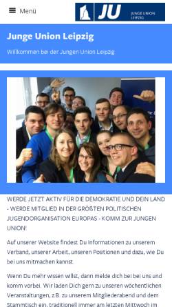 Vorschau der mobilen Webseite www.ju-leipzig.de, Junge Union Leipzig