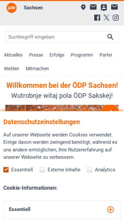 Vorschau der mobilen Webseite www.oedp-sachsen.de, ÖDP Sachsen