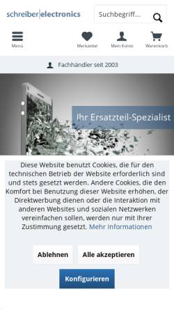 Vorschau der mobilen Webseite www.schreiber-electronics.de, Roman Schreiber Electronics