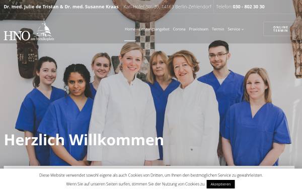 Vorschau von www.berlin-hnopraxis.de, HNO Praxis Dr. med. Susanne Kraas