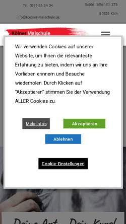 Vorschau der mobilen Webseite koelner-malschule.de, Kölner Malschule