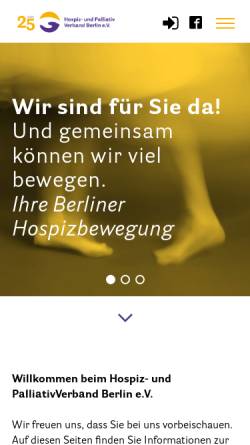 Vorschau der mobilen Webseite hospiz-berlin.de, Landesarbeitsgemeinschaft Hospiz Berlin e.V.