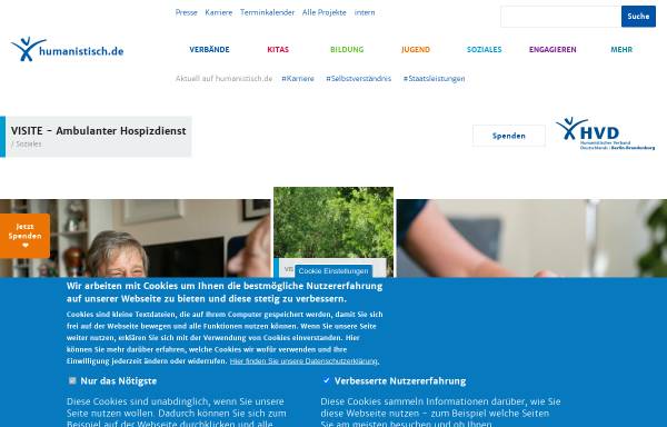 Vorschau von www.visite-hospiz.de, V.I.S.I.T.E. - Besuchs- und Hospizdienst in Berlin