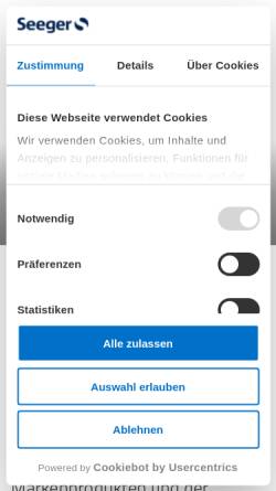 Vorschau der mobilen Webseite www.seeger-hilft.de, Sanitätshaus Seeger Online