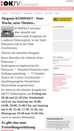 Vorschau der mobilen Webseite www.suedwestpfalz-tv.de, Offener Kanal Pirmasens/Zweibrücken e.V.