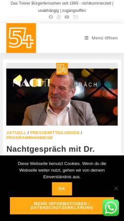 Vorschau der mobilen Webseite ok54.de, Offener Kanal Trier