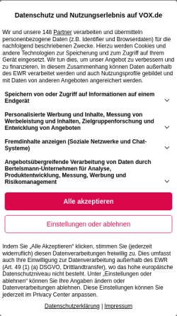 Vorschau der mobilen Webseite www.vox.de, Vox