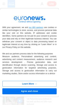 Vorschau der mobilen Webseite www.euronews.com, Euronews