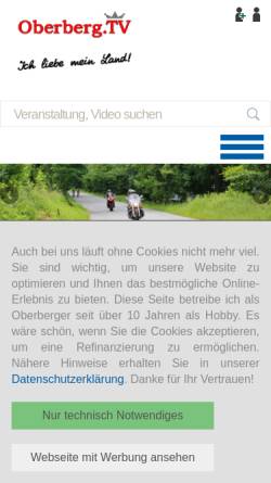 Vorschau der mobilen Webseite www.oberbergtv.de, Oberberg.TV