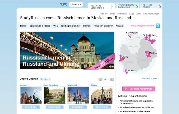 Vorschau von studyrussian.com, Russischkurs und Transsib-Reisen