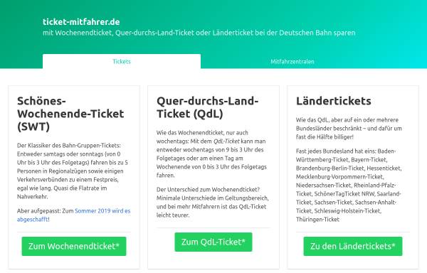 Vorschau von www.ticket-mitfahrer.de, Ticket-Mitfahrer.de