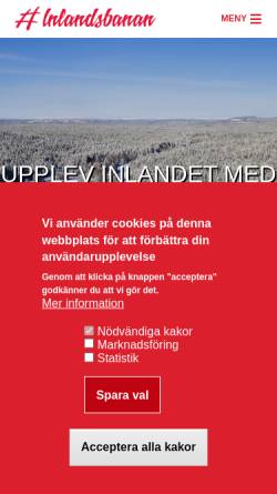 Vorschau der mobilen Webseite www.inlandsbanan.se, Die Inlandsbahn
