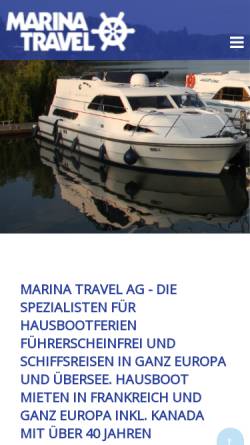 Vorschau der mobilen Webseite www.marinatravel.ch, Marina Travel AG
