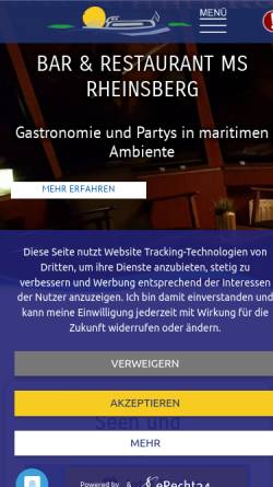 Vorschau der mobilen Webseite www.schifffahrt-rheinsberg.de, Reederei Halbeck