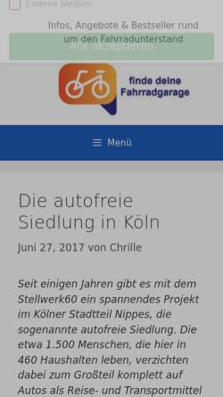 Vorschau der mobilen Webseite www.autofreie-siedlung-koeln.de, Arbeitskreis Autofreie Siedlung Köln e.V.