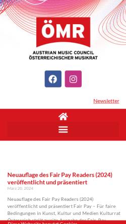 Vorschau der mobilen Webseite www.oemr.at, ÖMR - Österreichischer Musikrat
