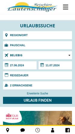 Vorschau der mobilen Webseite www.reisebuero-lautenschlaeger.de, Reisebüro Lautenschläger