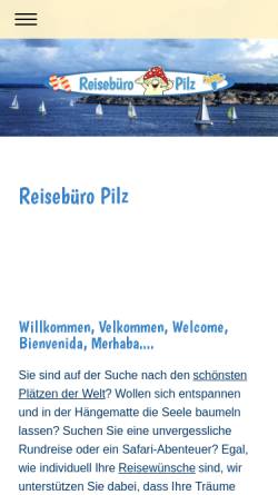 Vorschau der mobilen Webseite www.reisebuero-pilz.de, Reisebüro Pilz