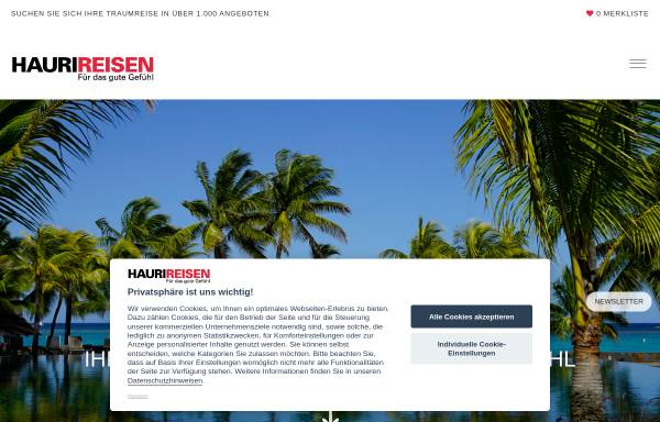 Vorschau von www.hauri-reisen.ch, Hauri Reisen AG
