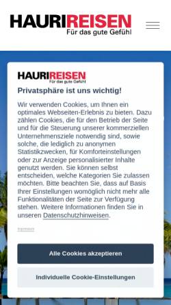 Vorschau der mobilen Webseite www.hauri-reisen.ch, Hauri Reisen AG