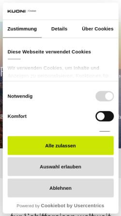 Vorschau der mobilen Webseite www.kuonicruises.ch, Kuoni Reisen
