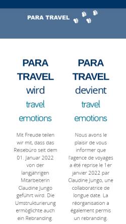 Vorschau der mobilen Webseite www.para-travel.ch, Para Travel