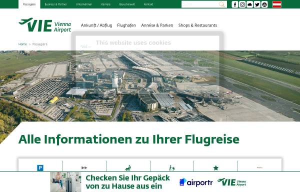 Vorschau von www.flughafenwien.at, Flughafen Wien