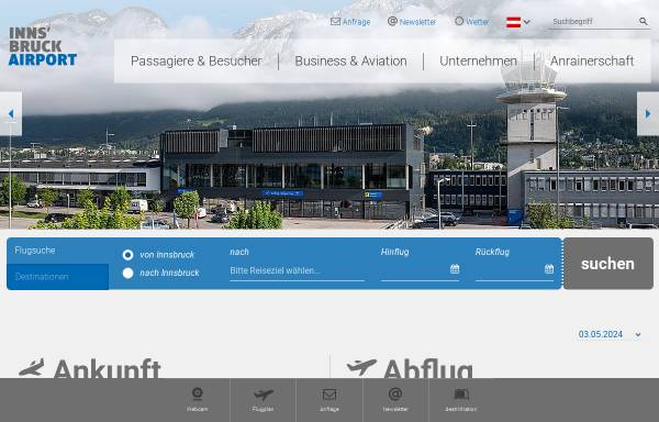 Vorschau von www.innsbruck-airport.com, Innsbruck LOWI