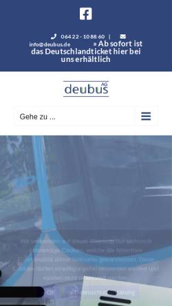 Vorschau der mobilen Webseite www.deubus.de, deu B.u.S. AG