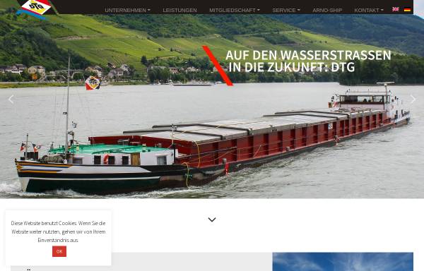 Vorschau von www.dtg-eg.de, DTG Deutsche Transportgenossenschaft Binnenschiffahrt eG