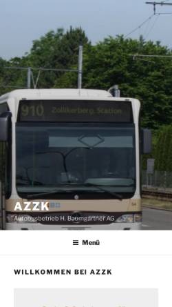 Vorschau der mobilen Webseite azzk.ch, Autobusbetrieb Zürich-Zollikon-Küsnacht