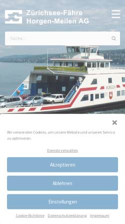 Vorschau der mobilen Webseite faehre.ch, Zürichsee-Fähre Horgen-Meilen AG