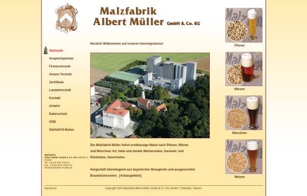 Vorschau von www.muellermalz.de, Malzfabrik Albert Müller GmbH & Co.
