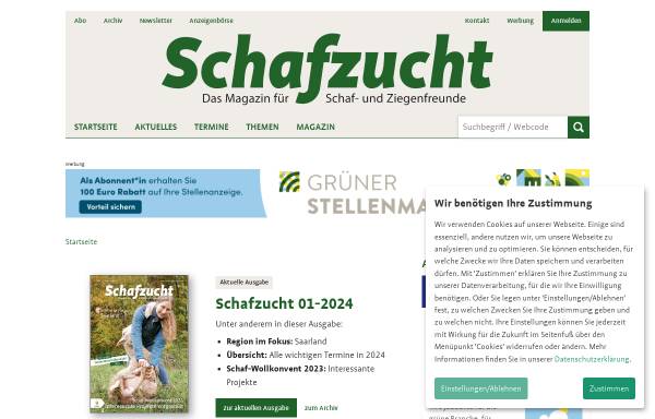 Vorschau von www.schafzucht-online.de, Deutsche Schafzucht