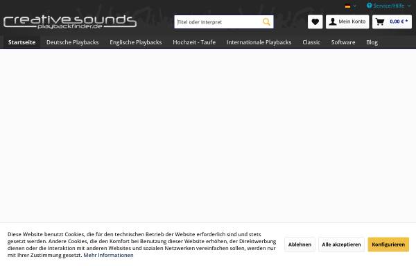 Vorschau von creative-sounds.de, Creative Sounds - Playbackfinder