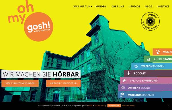 Vorschau von gosh.at, Gosh!audio studios & consulting gmbh