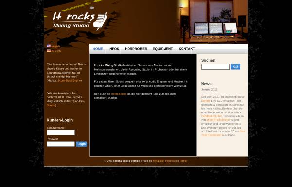 Vorschau von www.itrocksmixing.de, It rocks - Mixing Studio