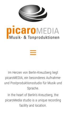 Vorschau der mobilen Webseite www.picaromedia.de, Picaromedia