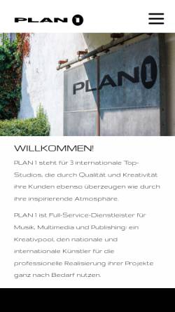 Vorschau der mobilen Webseite plan1.de, Plan1 Media