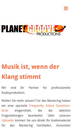 Vorschau der mobilen Webseite www.planetgroove.com, Planet Groove Productions