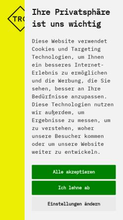Vorschau der mobilen Webseite www.tro.de, Tro Sound and Music