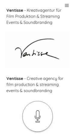 Vorschau der mobilen Webseite www.ventisse-tonstudio-muenchen.de, Ventisse