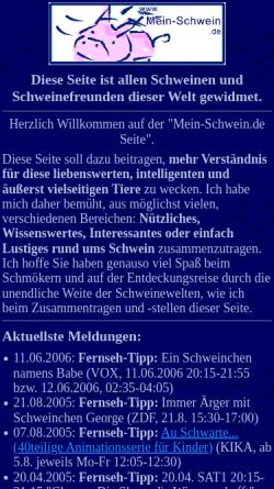 Vorschau der mobilen Webseite www.mein-schwein.de, Mein-Schwein