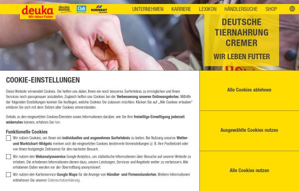 Vorschau von www.deuka.de, deuka Deutsche Tiernahrung GmbH & Co. KG