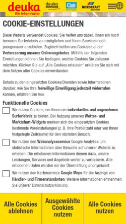 Vorschau der mobilen Webseite www.deuka.de, deuka Deutsche Tiernahrung GmbH & Co. KG
