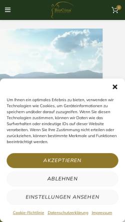 Vorschau der mobilen Webseite biocina.eu, Gesto Tiernahrungsvertrieb GmbH