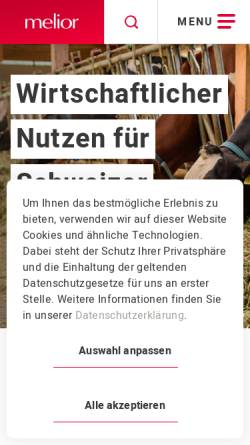 Vorschau der mobilen Webseite www.melior.ch, Haefliger AG/SA